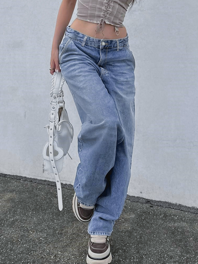 GILIPUR Jean ample taille basse, tendance, Vintage, pantalon large