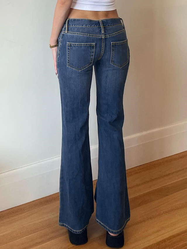 GILIPUR Pantalon évasé en jean taille haute au style vintage TL0468