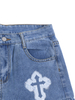 GILIPUR Femmes Hip Hop Casual Streetwear Baggy Crosses Jeans MH107