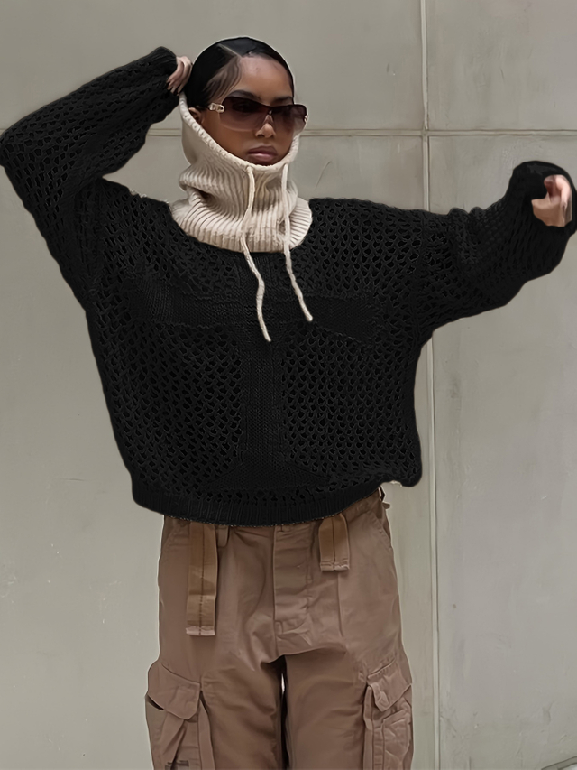 GILIPUR pulls gothiques en tricot creux pour femmes, hauts transparents, TL216