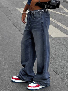 GlLIPUR Street Metal Pantalon en jean style vintage