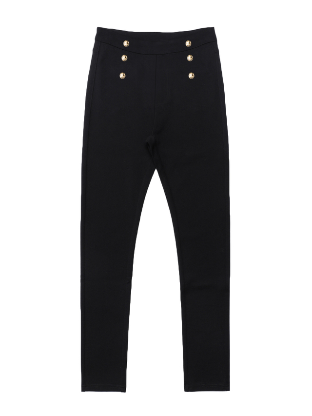 GILIPUR Pantalon noir taille haute à double bouton CY040