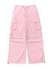 GILIPUR Pantalon cargo global à fermeture éclair de couleur rose pour femme MH602